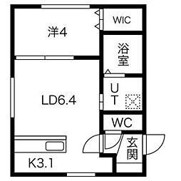 COMSA月寒中央(コムサ) 4階1LDKの間取り