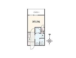 MELDIA新秋津 304 3階1Kの間取り