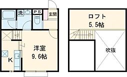 JR信越本線 群馬八幡駅 徒歩26分の賃貸アパート 2階ワンルームの間取り