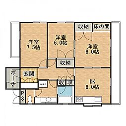 プチメゾン正田 3階3DKの間取り