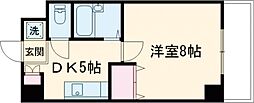 プーテゥジュール4番館 307 3階1DKの間取り