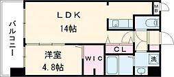 ＩＳＭ水前寺 6階1LDKの間取り