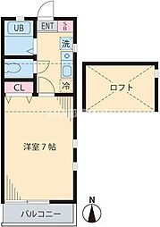 フローレンス一橋　2号館 2階1Kの間取り