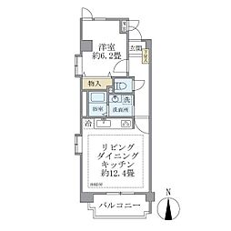 コスモリード葛西 9階1LDKの間取り