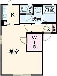 ステュディオ　I棟 1階ワンルームの間取り