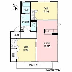 メゾンスリーゼIII 2階2LDKの間取り