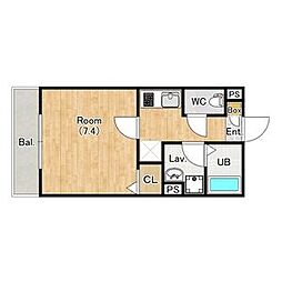 (仮称)ジーメゾン川越仙波町 2階1Kの間取り