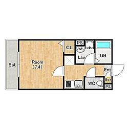 (仮称)ジーメゾン川越仙波町 3階1Kの間取り