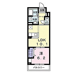 カレントコート東葛西 1LDKの間取図画像