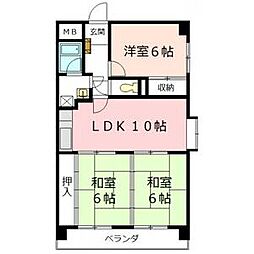 メゾン萩野 8階3LDKの間取り