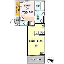 MITE行事　A棟 3階1LDKの間取り