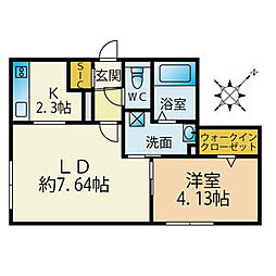 PreDonia南郷 1階1DKの間取り