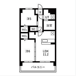 Y&M祇園 2LDKの間取図画像