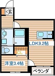 Brio Terrace 長町南 1階1LDKの間取り