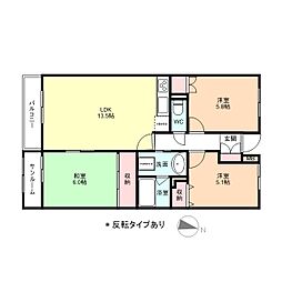 フィール高岡駅南 3LDKの間取図画像