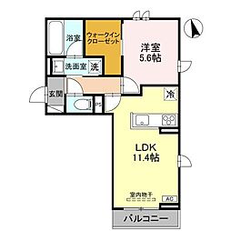 Pearl　Court（パールコート） 2階1LDKの間取り