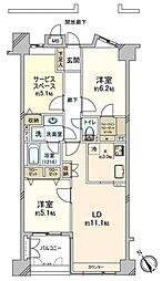 ソフィア立川昭和記念公園 7階2SLDKの間取り
