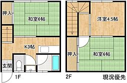 めのうアパート 1階3Kの間取り