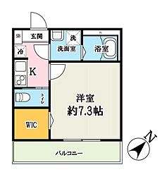 キャメル川越　都B 1階1Kの間取り