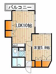 アミューズ磯子壱番館 1階1LDKの間取り