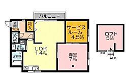 メゾン・ルメックス 2階1SLDKの間取り