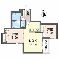 ＳｈａＭａｉｓｏｎ神通町 2階2LDKの間取り