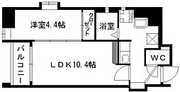 熊本電気鉄道 藤崎宮前駅 徒歩8分の賃貸マンション 9階1LDKの間取り