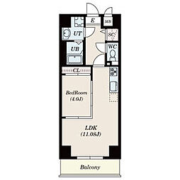 S-FORT古出来fiore 12階1LDKの間取り