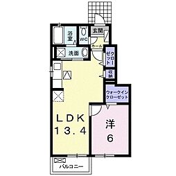 ゼファー・プレッソ 1LDKの間取図画像