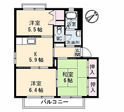 シャーメゾンマルニ 2階3Kの間取り