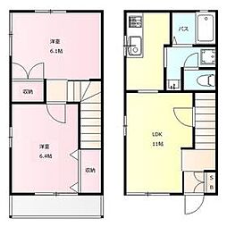 JR両毛線 前橋大島駅 徒歩20分の賃貸アパート 1階2LDKの間取り