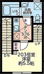 仮）シティハイツ大船町 2階1Kの間取り