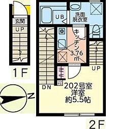 仮）シティハイツ大船町 2階1Kの間取り