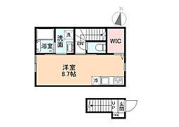 ＥｄｇｅＭｏｍｅｎｔ長江 206 2階ワンルームの間取り