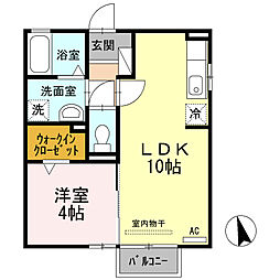 グランモア愛宕II 1階1LDKの間取り