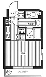ルーブル富士見台 1階1Kの間取り