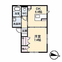 メゾン・ハピアス 1階1DKの間取り