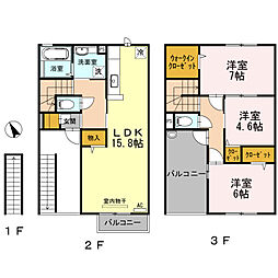 ルーヴェン　ブルン 2階3LDKの間取り