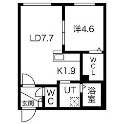 コローレN3E6 4階1LDKの間取り