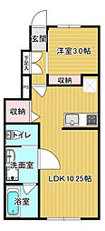 Astoria B 1階1LDKの間取り