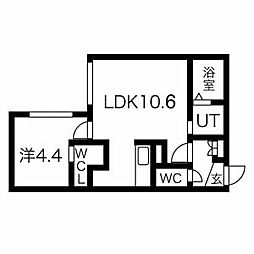 bonheur栄通 102 1階1LDKの間取り