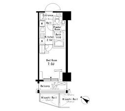 パークアクシス板橋本町弐番館 402 4階1Kの間取り