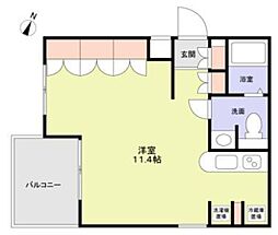 N.Haus 3階ワンルームの間取り