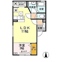 ユニ ステイ V 1階1LDKの間取り