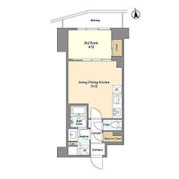 コンフォリア竹ノ塚イースト 4階1LDKの間取り