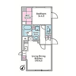 デュオメゾン渋谷松濤 2階1LDKの間取り