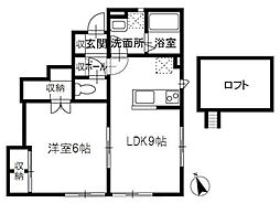 ステラガーデン 1階1LDKの間取り