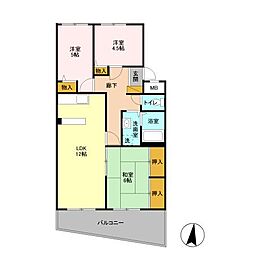 エコガーデン　Ｃ棟 1階3LDKの間取り