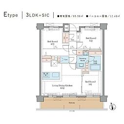 藤沢市弥勒寺1丁目マンション 3LDKの間取図画像