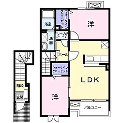 メゾンドアンジュB 2LDKの間取図画像